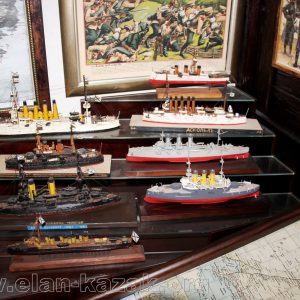 Модели кораблей Русского Императорского флота, изготовленные членами Общества бывших русских морских офицеров в Америке (Нью-Йорк).